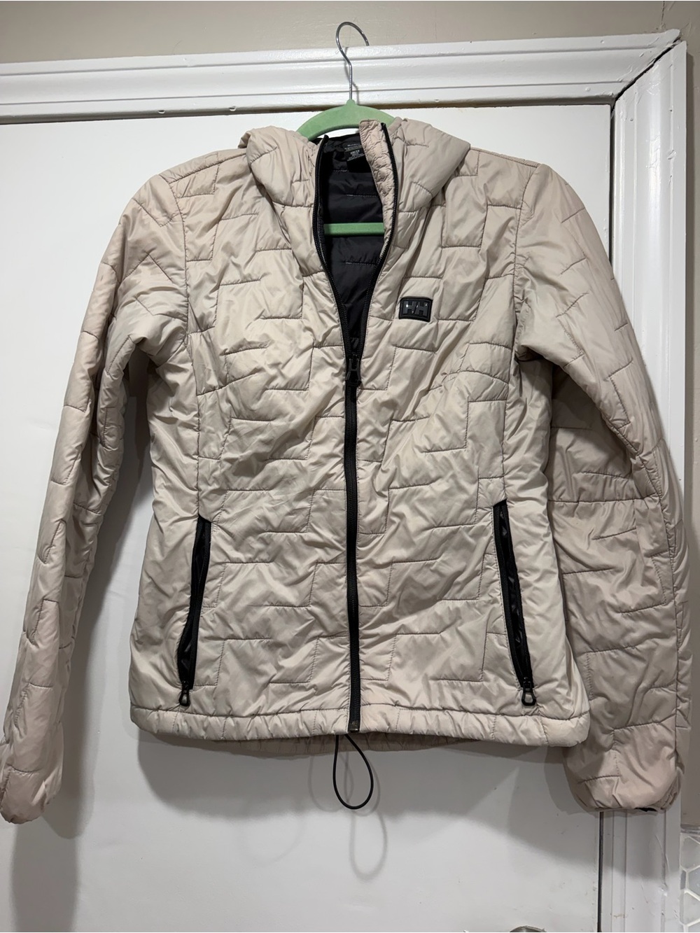 Helly Hansen Light Beige Quilted Hooded Puffer Jacket